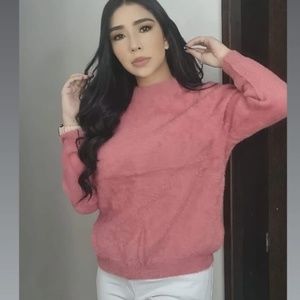 Pink Furry Sweater
